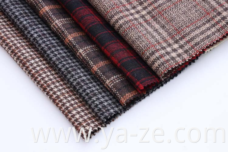 Classic design check plaid tweed manufacturer yarn dyed fabric woolen wool for men shirt women blouse cloth